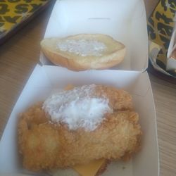 Tex's Chicken and Burgers - Real fish filet,  not a press together Patty. Better than McDonald's, Wendy's, and burger king.