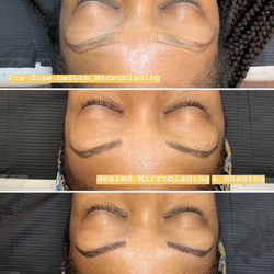 Oceanella Beauty & Brow Specialist  - First appointment (top) Healed 6 weeks (middle) After Touch Up (bottom)
