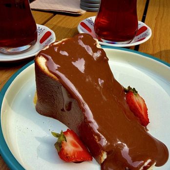 Berna's Bakery & Cafe - Cheesecake with chocolate sauce - Turkish Near Me - Issaquah, Washington Berna's Bakery & Cafe - Cheesecake with chocolate sauce - Turkish Near Me - Issaquah, Washington