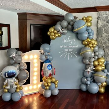 Blown Away VA - Birthday balloon garland, backdrop and lighted nimber - Balloon Services Near Me Blown Away VA - Birthday balloon garland, backdrop and lighted nimber - Balloon Services Near Me