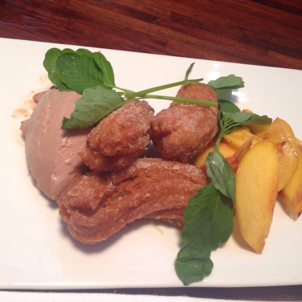 Boucherie - Churros with chicken liver pate and peaches - Barbeque Near Me - New Orleans, Louisiana Boucherie - Churros with chicken liver pate and peaches - Barbeque Near Me - New Orleans, Louisiana