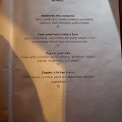 Mouton Noir - Menu