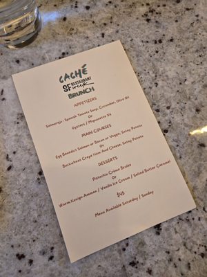 Menu photo 4 Caché San Francisco, CA