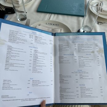Limani - The oil on this menu is the appetizer lol - Greek Near Me - Roslyn, New York