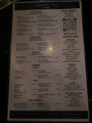 Menu photo 2 Jackson Ave Pub Naperville, IL