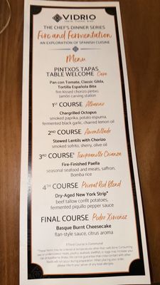 Menu photo 1 Vidrio Raleigh, NC
