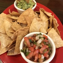 Chips with salsa and guacamole Chips with salsa and guacamole