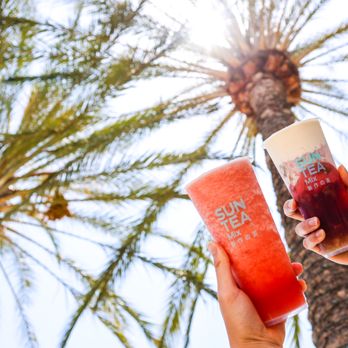 SunTea - Watermelon Boom Tea & Cheese Grape Boom Tea - Bubble Tea Near Me - Los Angeles, California