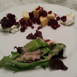 Cheese, with cranberries and salad