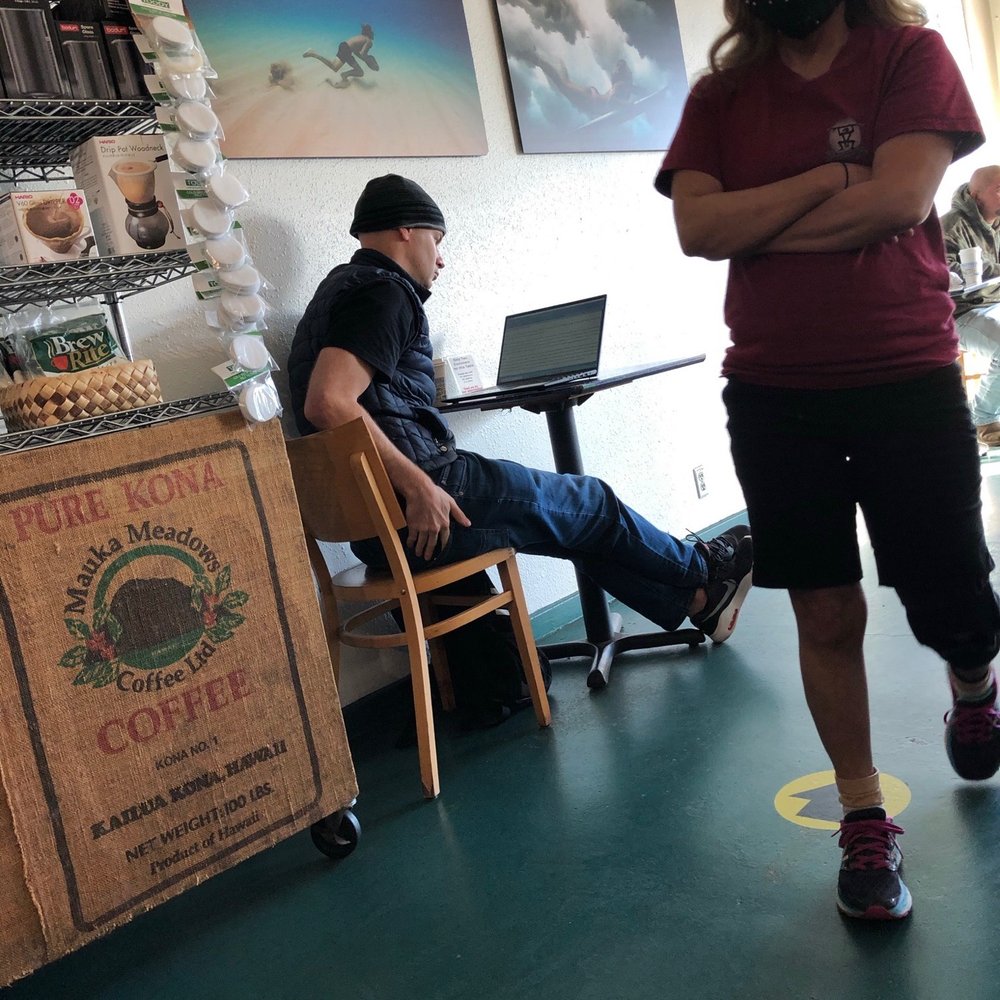 Maui Coffee Roasters - Tables inside - Coffee Roasteries Near Me - Kahului, Hawaii