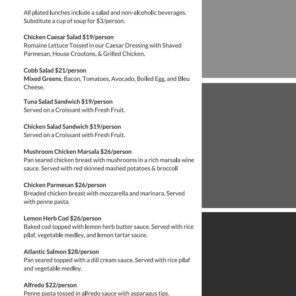 Menu that shows chicken salad sandwich on a croissant Menu that shows chicken salad sandwich on a croissant
