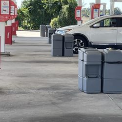 Exxon - No windshield cleaning supplies. Nothing.