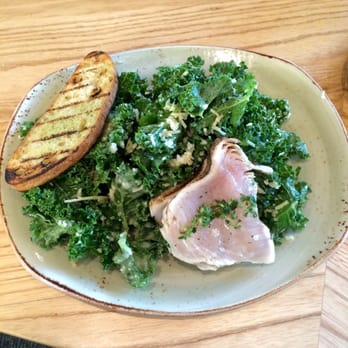 Tender Greens - Herb brushed albacore on a simple kale salad - New American Near Me - Irvine, California Tender Greens - Herb brushed albacore on a simple kale salad - New American Near Me - Irvine, California
