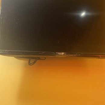 Moe's Southwest Grill - Tv covered in dust and dirt right over our table - Mexican Near Me - Atlanta, Georgia Moe's Southwest Grill - Tv covered in dust and dirt right over our table - Mexican Near Me - Atlanta, Georgia