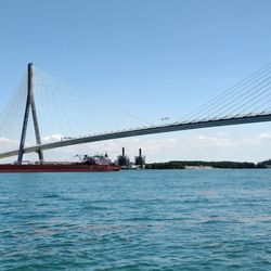 Gordie Howe International Bridge - it's a completed bridge of which I took a picture while I was there.in June when it was reportedly open.
