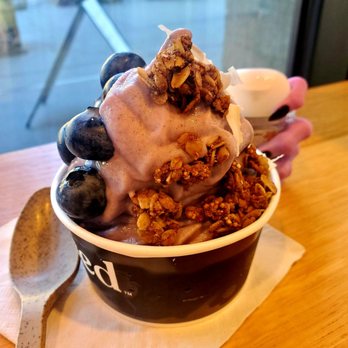 Pressed Juicery - Ube freeze with blueberries, granola and coconut - Juice Bars & Smoothies Near Me - Sacramento, California Pressed Juicery - Ube freeze with blueberries, granola and coconut - Juice Bars & Smoothies Near Me - Sacramento, California