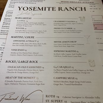 Yosemite Ranch - Drink Special menu - Steakhouses Near Me - Fresno, California Yosemite Ranch - Drink Special menu - Steakhouses Near Me - Fresno, California