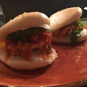 Lucy Liu Kitchen and Bar - Pork belly bao with Kim chi dressing. $9 each! - Asian Fusion Near Me - Melbourne, VIC