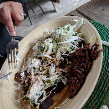 Cascabel Mexican Patio - Tlacoyos with beef tinga - Mexican Near Me - San Antonio, Texas