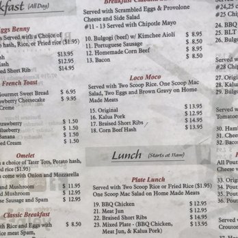 Button Up Cafe - 11.3.18 menu center panel - Breakfast & Brunch Near Me - Pearl City, Hawaii
