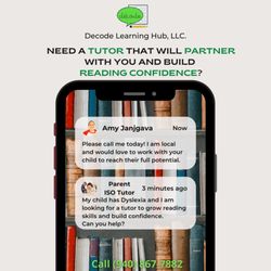 Decode Learning Hub - Tutor for Dyslexia or Reading Help Call (940) 867-7882