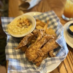 Cracker Barrel Old Country Store - Fried Chicken Tenderloins with French Fried and Macaroni N' Cheese