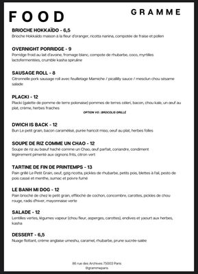 Menu photo 5 Gramme Paris, 75