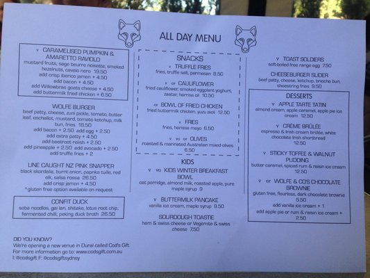Menu photo 1 Wolfe & Co. Dural, NSW