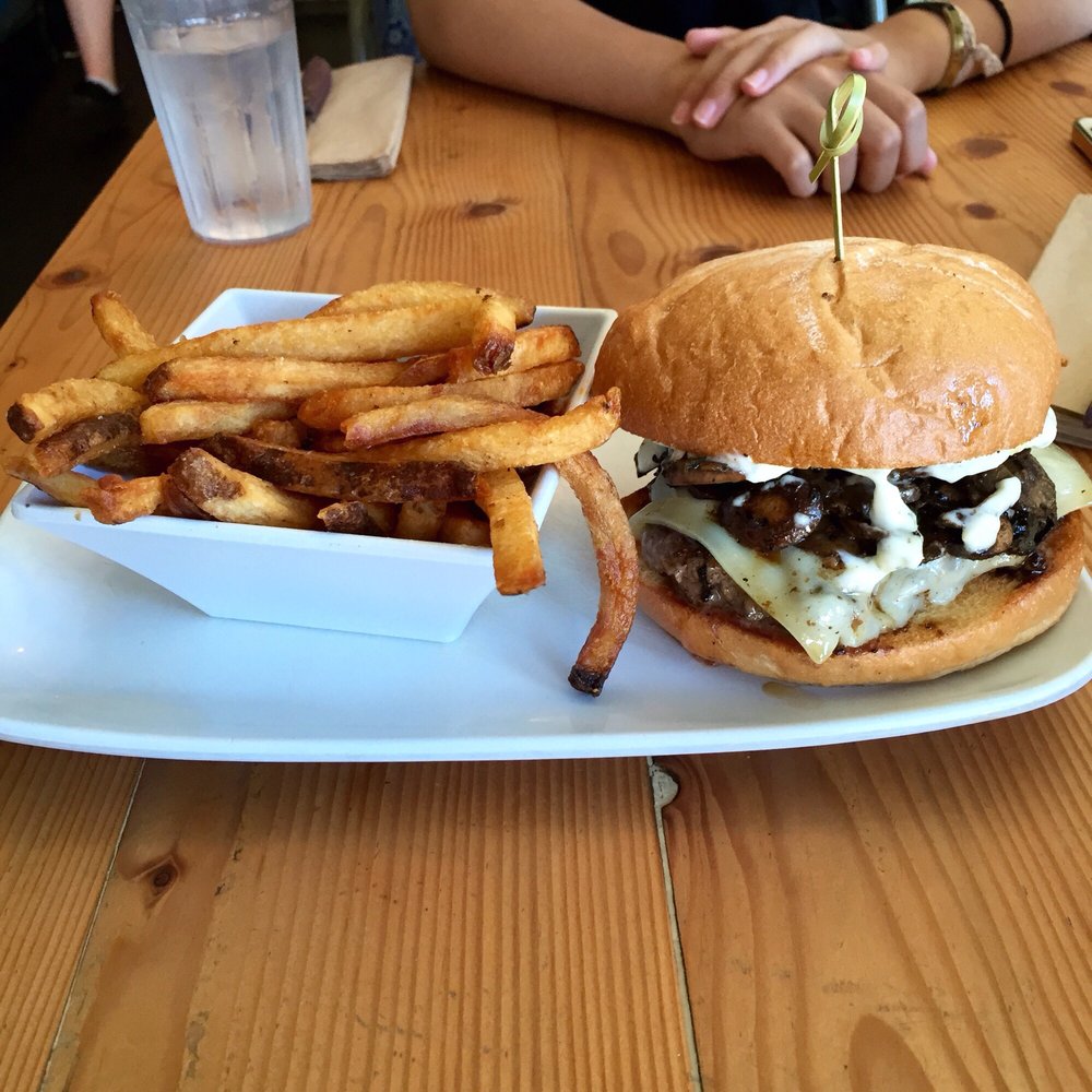 Uneeda Burger - Crimini mushroom burger ($9) and hand cut fries ($2.75) - Burgers Near Me - Seattle, Washington Uneeda Burger - Crimini mushroom burger ($9) and hand cut fries ($2.75) - Burgers Near Me - Seattle, Washington