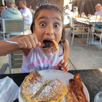 The Café at Michael David Winery - Geny excited to have her kids meal! - New American Near Me - Lodi, California