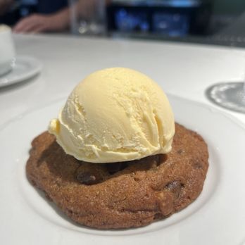 Nicolas Eatery - Warm chocolate chip cookie with vanilla ice cream. - French Near Me - Los Angeles, California