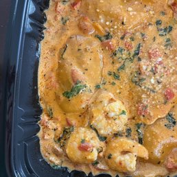 Three shrimp total in my $15 shrimp ravioli meal also no oil with the bread in our order Totally bummed and unimpressed Three shrimp total in my $15 shrimp ravioli meal also no oil with the bread in our order Totally bummed and unimpressed