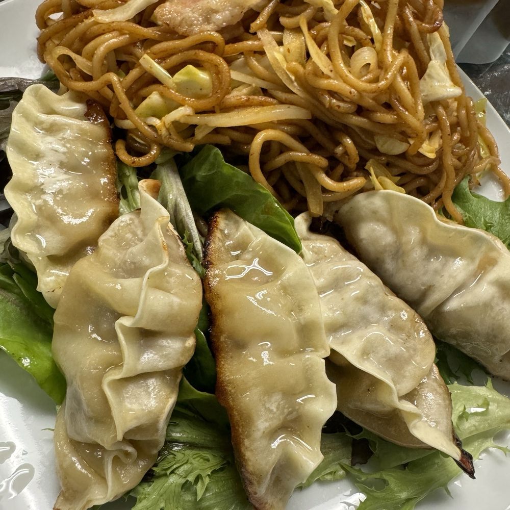 Sweet Corner Cafe - House Fried Gyoza with noodles - Comfort Food Near Me - Aiea, Hawaii Sweet Corner Cafe - House Fried Gyoza with noodles - Comfort Food Near Me - Aiea, Hawaii
