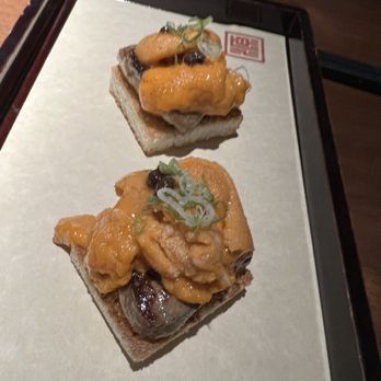 Minamoto Japanese Cuisine - Uni and foie gras toast. Get. This. Now. - Japanese Near Me - Bellevue, Washington Minamoto Japanese Cuisine - Uni and foie gras toast. Get. This. Now. - Japanese Near Me - Bellevue, Washington