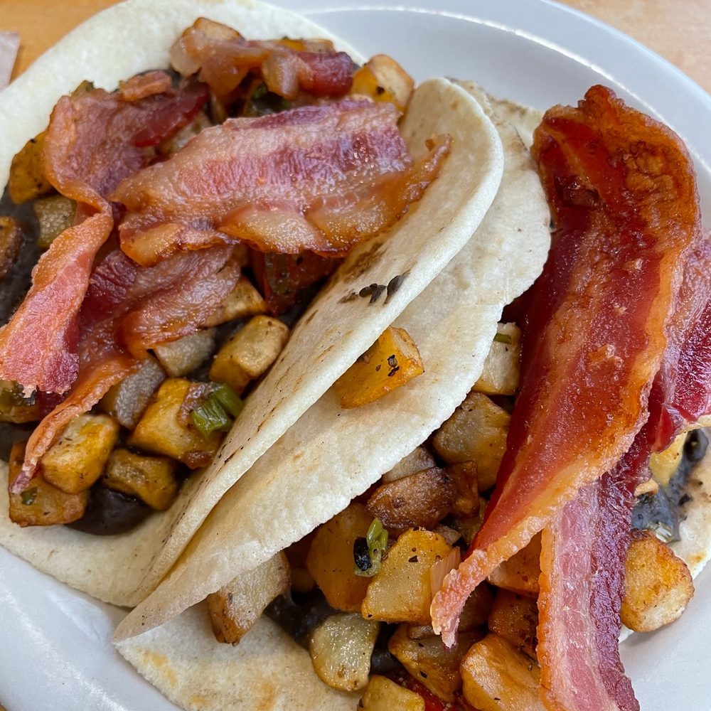 Central Market - Potato, black bean and bacon tacos! - Grocery Near Me - Austin, Texas
