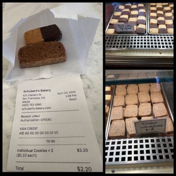 Schubert's Bakery - $1.10 Black & White Shortbread | $1.10 Hazelnut Nutmeg Cookie {4/21/2026} - Bakeries Near Me - San Francisco, California
