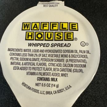 Waffle House - label of whipped spread - Diners Near Me - Rosenberg, Texas Waffle House - label of whipped spread - Diners Near Me - Rosenberg, Texas