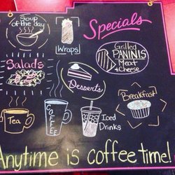 Downtown Perk & Dessert Oasis - Menu board