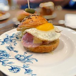Bella's ham & cheese croissant sandwich