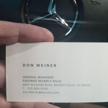 Equinox Beverly Hills - This is the business card Of the manager who treated me rudely, very aggressively, without manners. - Gyms Near Me - Beverly Hills, California