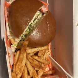 Turkey burger and Cajun fries