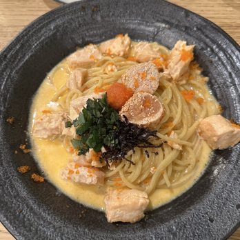 La Casa Mia - Mentaiko Pasta + Salmon - Italian Near Me - Milpitas, California La Casa Mia - Mentaiko Pasta + Salmon - Italian Near Me - Milpitas, California
