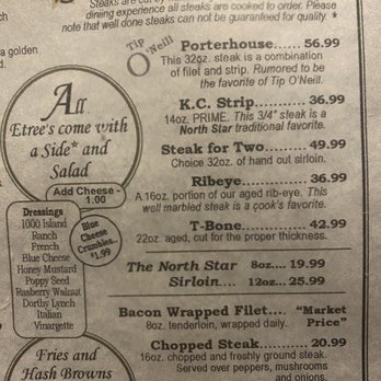 North Star Steakhouse - Menu - Steakhouses Near Me - Topeka, Kansas North Star Steakhouse - Menu - Steakhouses Near Me - Topeka, Kansas