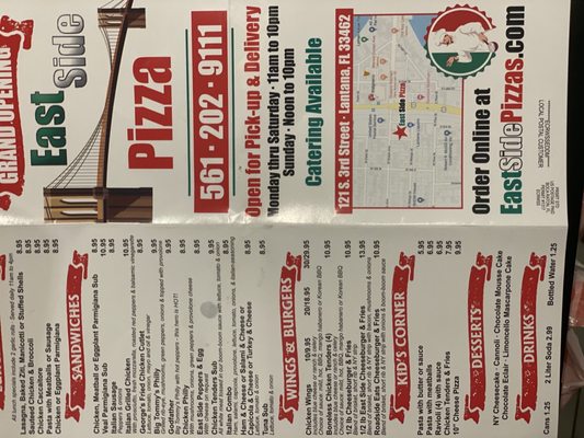 Menu photo 1 East Side Pizza Lantana, FL Menu photo 1 East Side Pizza Lantana, FL
