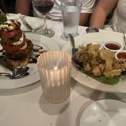 Calamari and eggplant stack Calamari and eggplant stack