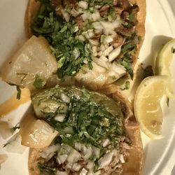 Lopez Taqueria 6 - Carnitas taco, Al pastor taco