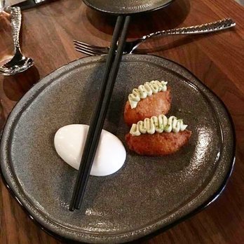 Partage - Course 1/5 deep fried croquette with salmon - French Near Me - Las Vegas, Nevada Partage - Course 1/5 deep fried croquette with salmon - French Near Me - Las Vegas, Nevada