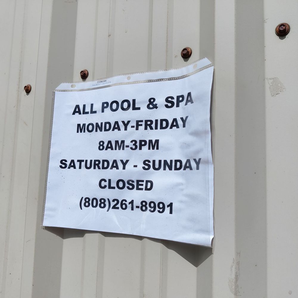 All Pool And Spa - Hours of operation - Pool & Hot Tub Service Near Me - Kailua, Hawaii All Pool And Spa - Hours of operation - Pool & Hot Tub Service Near Me - Kailua, Hawaii
