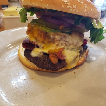 Bitter Creek Brewing - Cowboy Joe burger piled high. - American Near Me - Rock Springs, Wyoming Bitter Creek Brewing - Cowboy Joe burger piled high. - American Near Me - Rock Springs, Wyoming