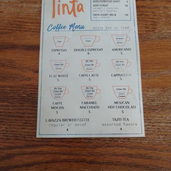 Tinta - Coffee Menu - Breakfast & Brunch Near Me - Fort Lauderdale, Florida Tinta - Coffee Menu - Breakfast & Brunch Near Me - Fort Lauderdale, Florida